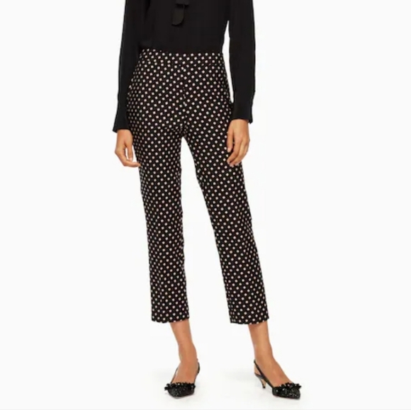kate spade Pants - Kate Spade Pants Diamond Jacquard Cigarette Cropped Trouser Dress Pant 10